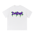 DripDept. Mens Oversized Green/Purple Drip Logo T-Shirt