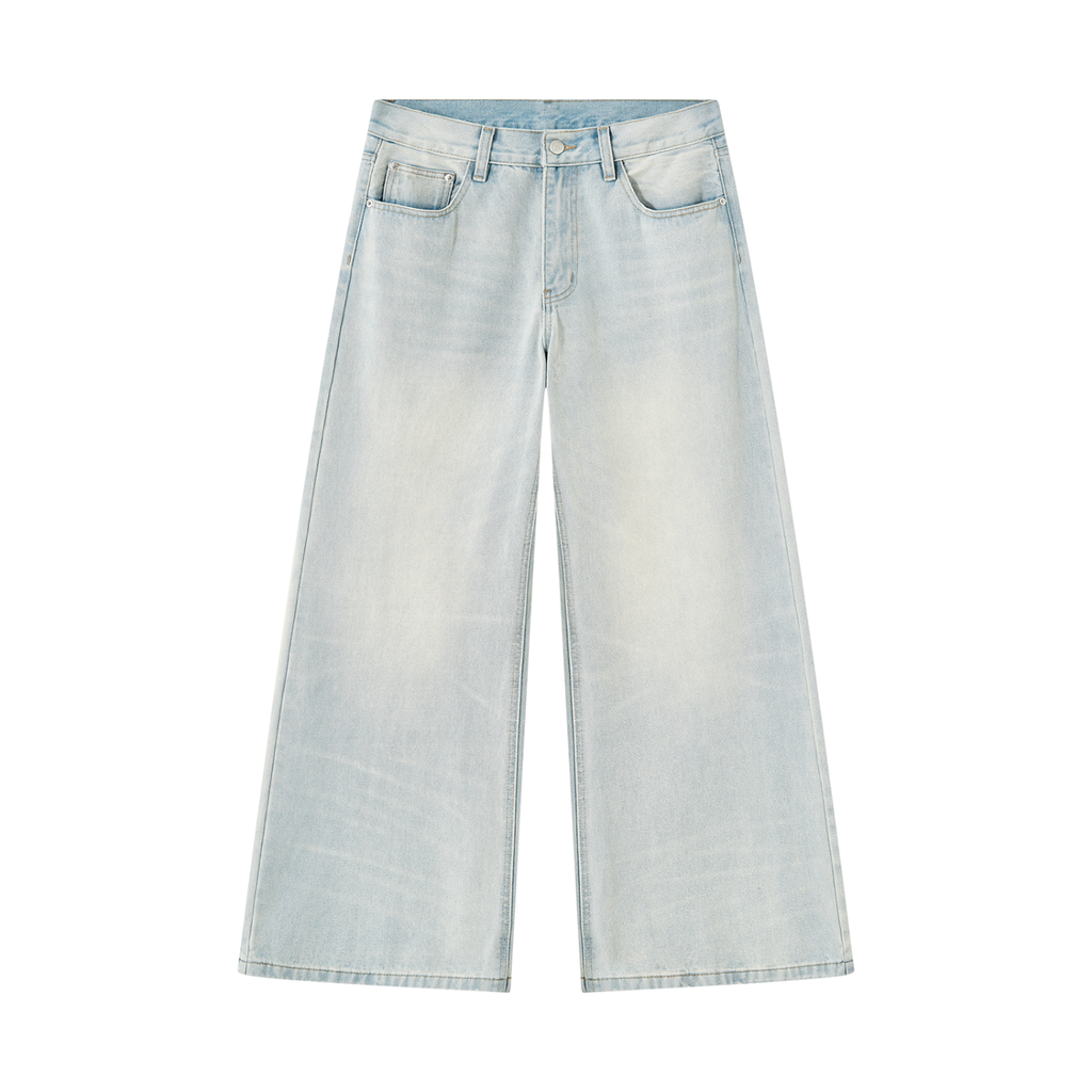 DripDept. Men's Washed Light Blue  Baggy Jeans