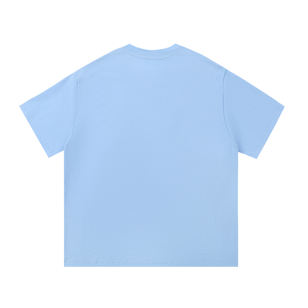 DripDept. Mens Oversized Blue/Light Blue Drip Logo T-Shirt
