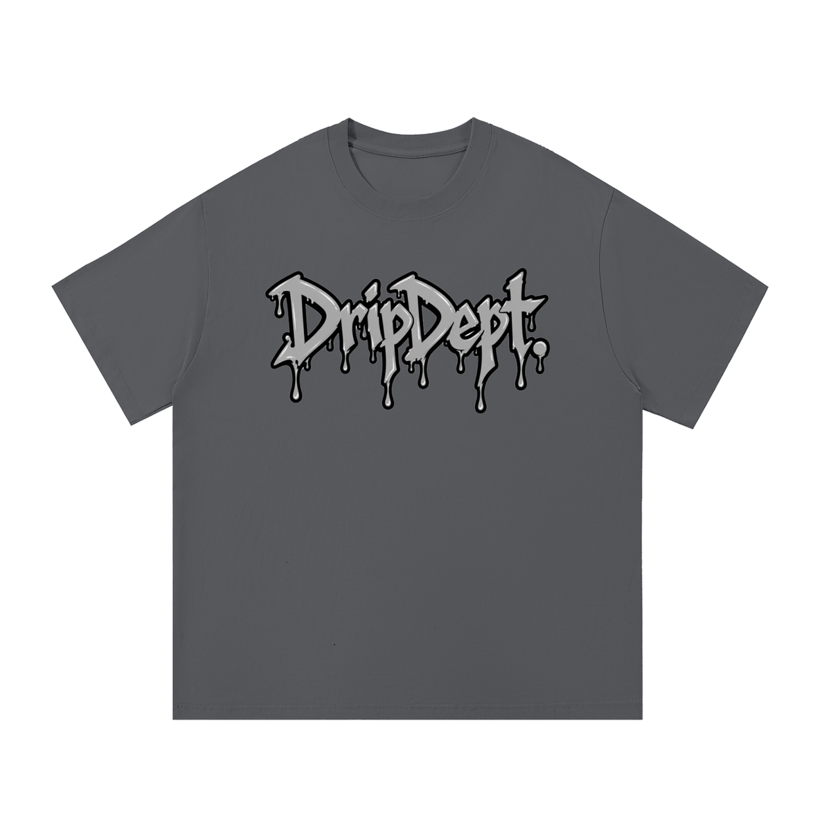 DripDept. Men's Oversized Black/Gray Drip Logo T-Shirt
