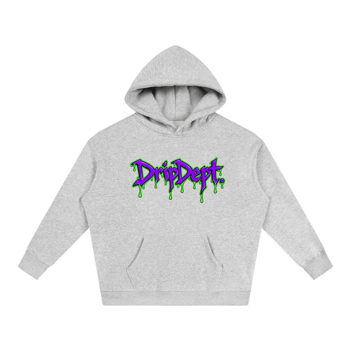 DripDept. Men's Oversized Green/Purple Drip Logo Hoodie
