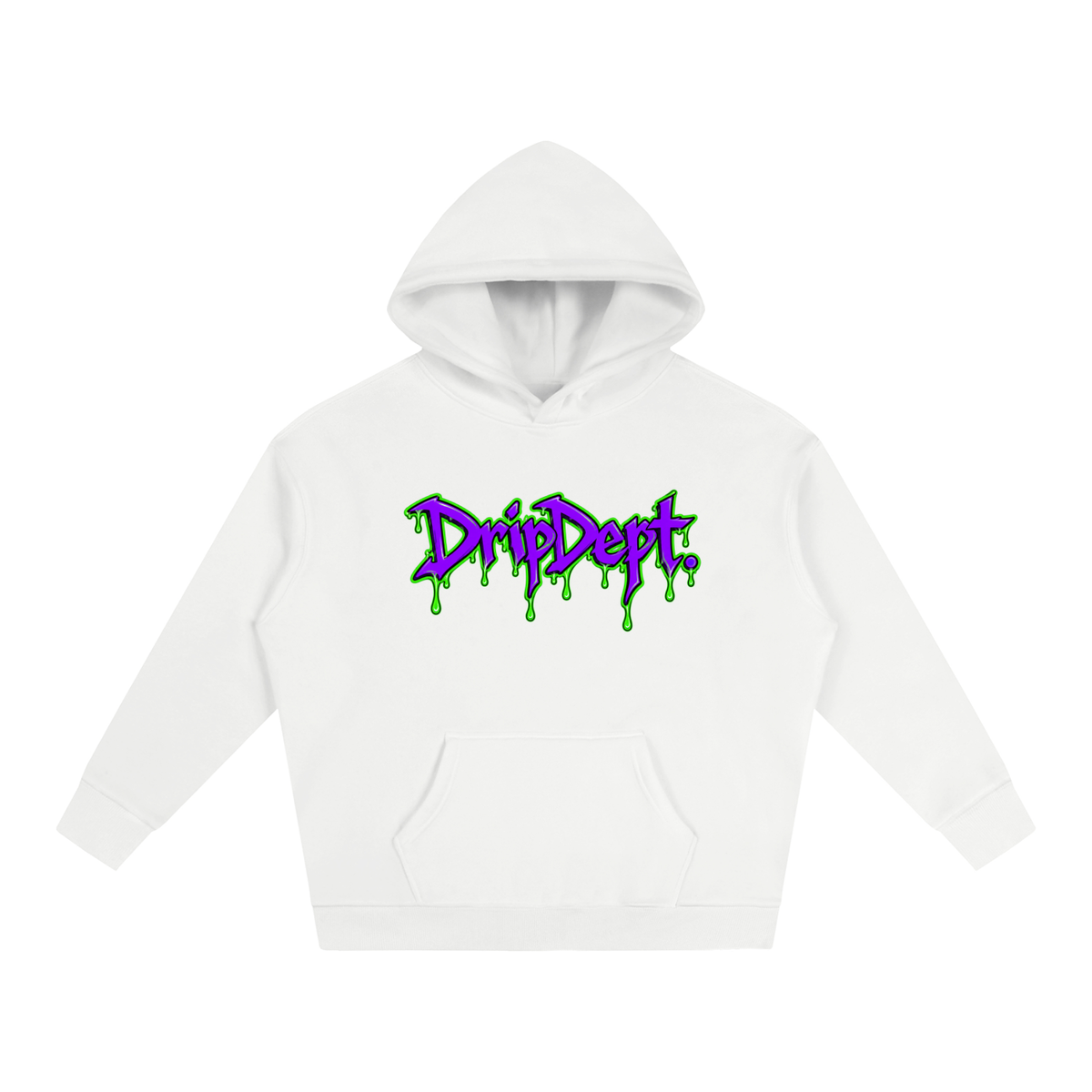 DripDept. Men's Oversized Green/Purple Drip Logo Hoodie