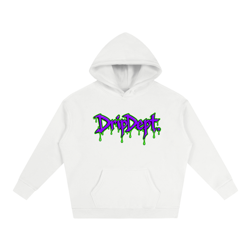 DripDept. Men's Oversized Green/Purple Drip Logo Hoodie