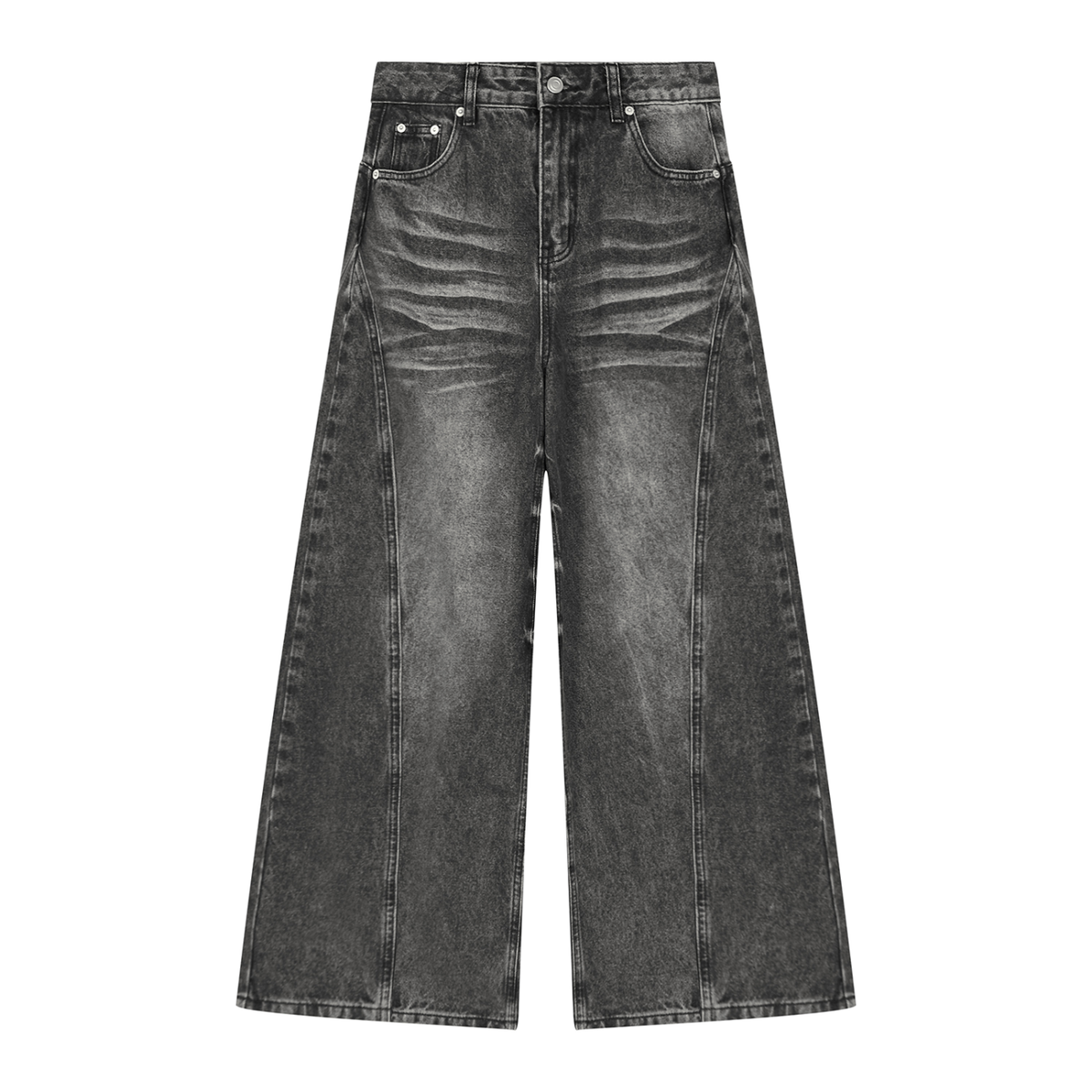 DripDept. Women’s Black Vintage Wash Baggy Jeans