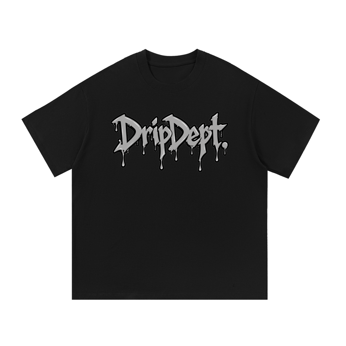 DripDept. Men's Oversized Black/Gray Drip Logo T-Shirt