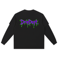 DripDept. Men's Oversized Green/Purple Drip Logo Twofer