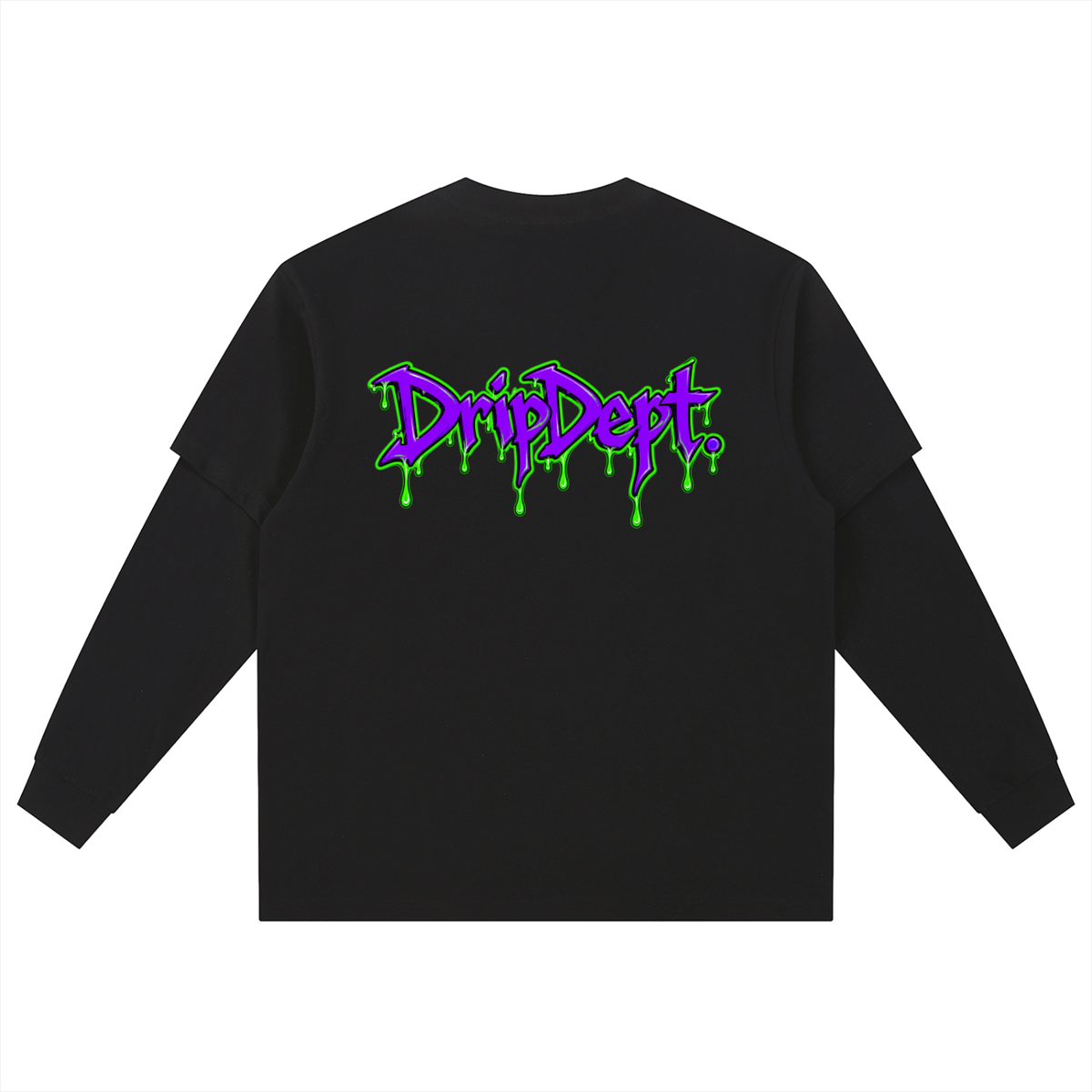 DripDept. Men's Oversized Green/Purple Drip Logo Twofer