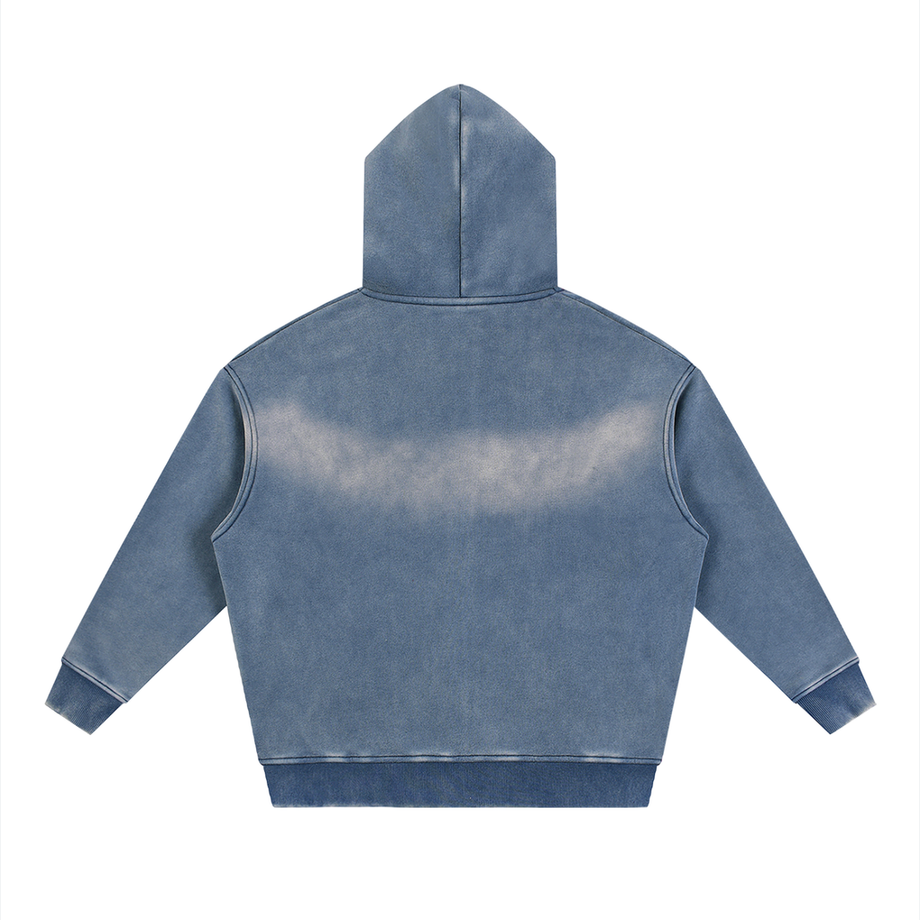 DripDept. Men's Sunfade Zip-Up Black/Gray Drip Logo Hoodie