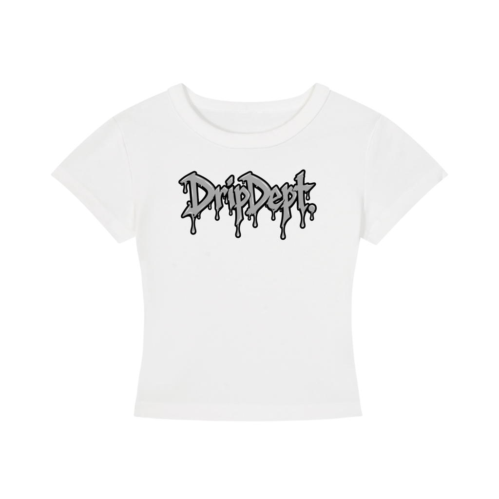 DripDept. Women's Cropped Black/Gray Drip Logo T-Shirt