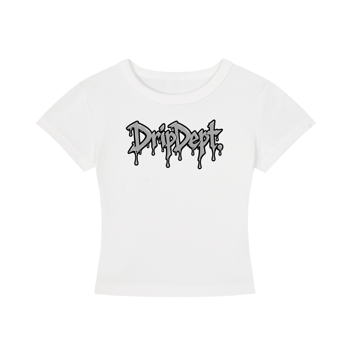 DripDept. Women's Cropped Black/Gray Drip Logo T-Shirt
