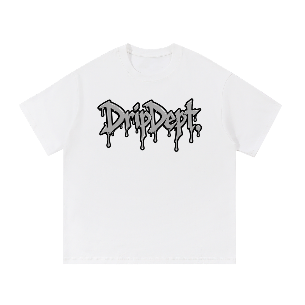 DripDept. Men's Oversized Black/Gray Drip Logo T-Shirt