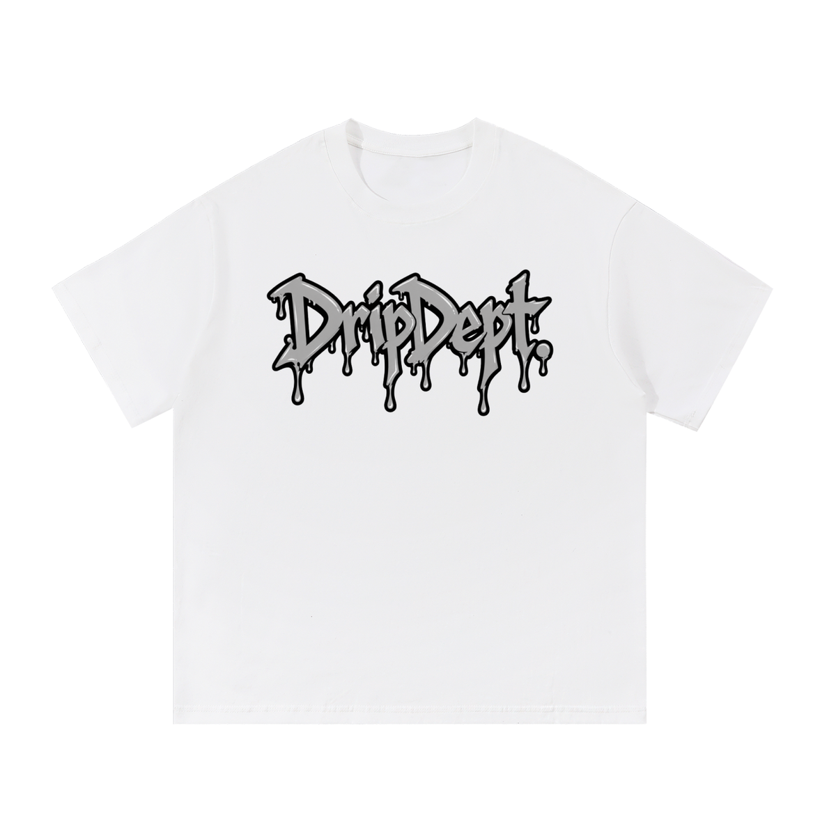 DripDept. Men's Oversized Black/Gray Drip Logo T-Shirt