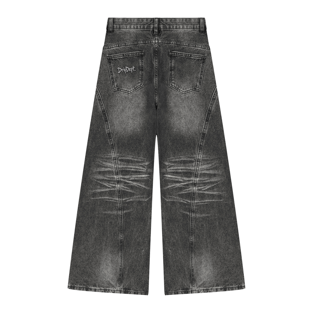 DripDept. Women’s Black Vintage Wash Baggy Jeans