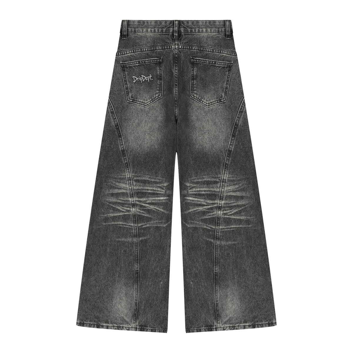 DripDept. Women’s Black Vintage Wash Baggy Jeans