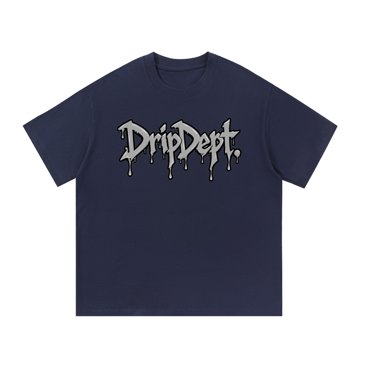 DripDept. Men's Oversized Black/Gray Drip Logo T-Shirt